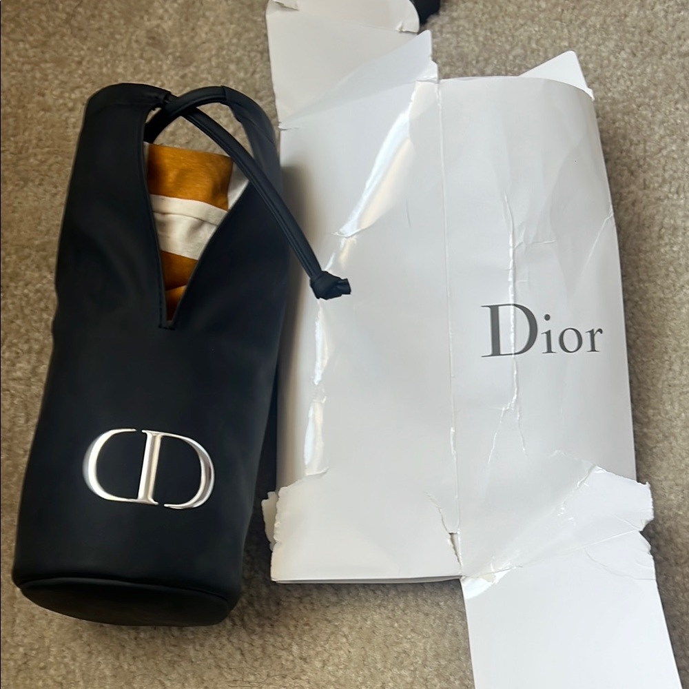 Dior Black Drawstring Pouch